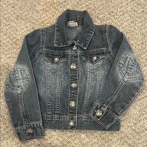 Kids Denim Jacket with Heart Details